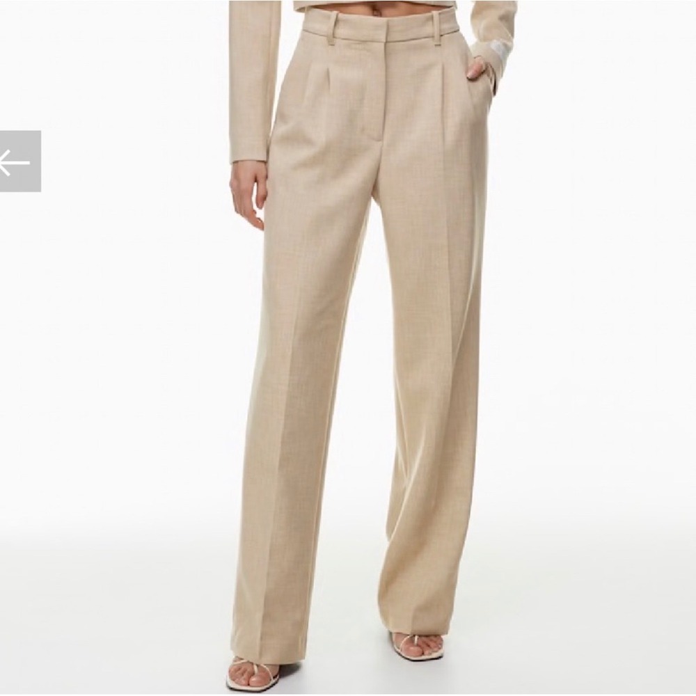Aritzia Wilfred Dashwood Heathered Oatmeal Beige Boho Slack Preppy Pants 4
